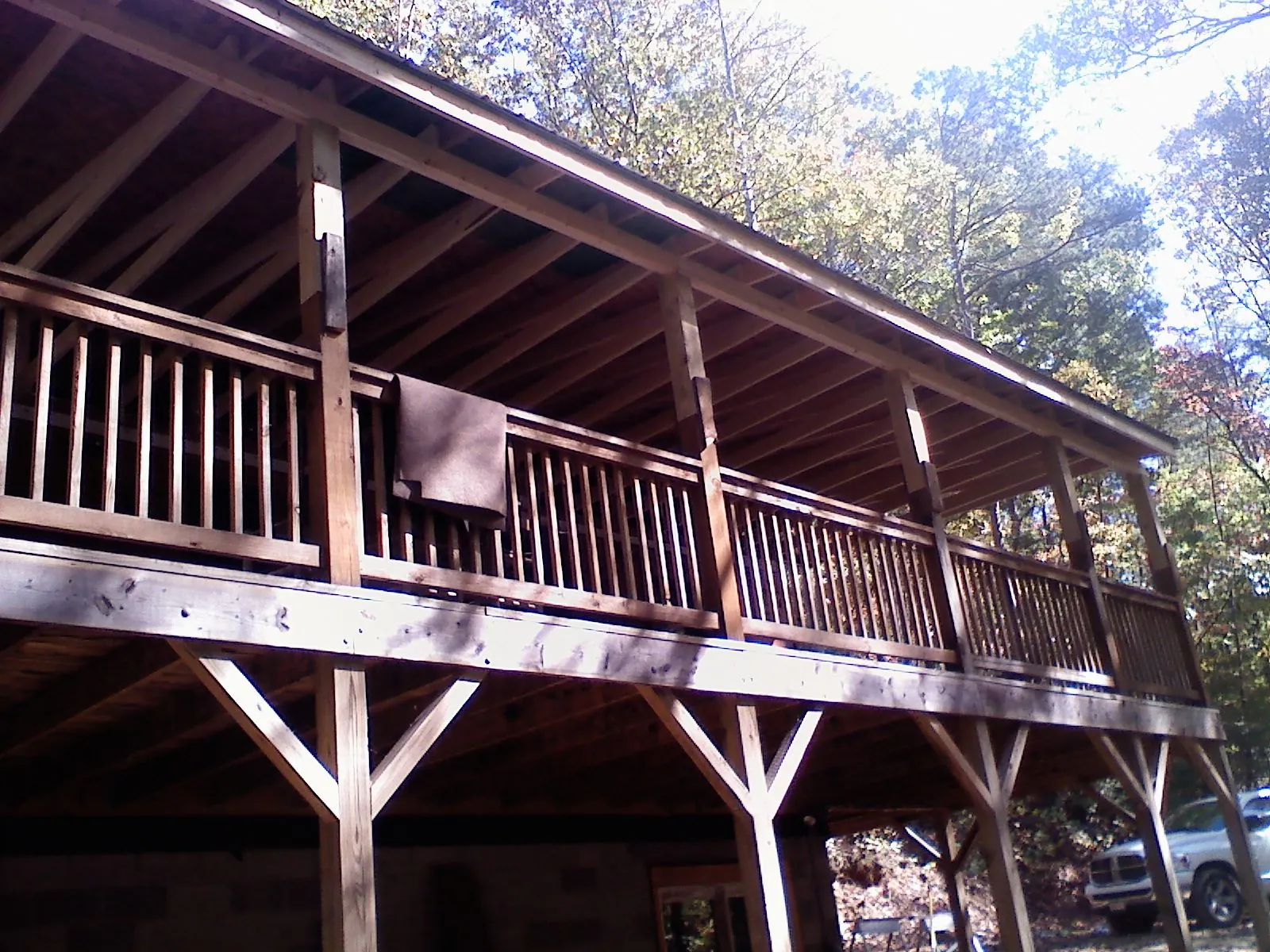 Timber framing under a new elevated porch and deck — Roof Leak Repair in Kamas by Roofing Brothers